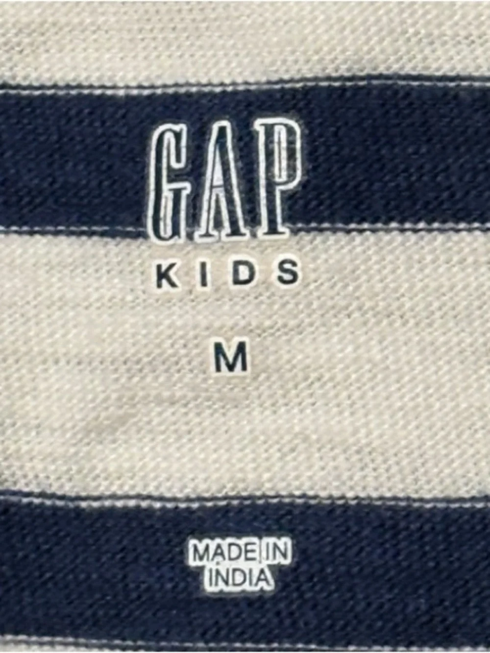 GAP Kids Navy Off-White Striped Long Sleeve Jersey Polo M 8 EUC 497429